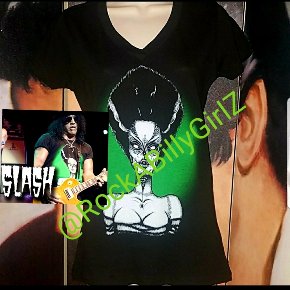 Lowbrow Bride of Frankenstein Demon Love Tee Monster Gun Roses Slash Top